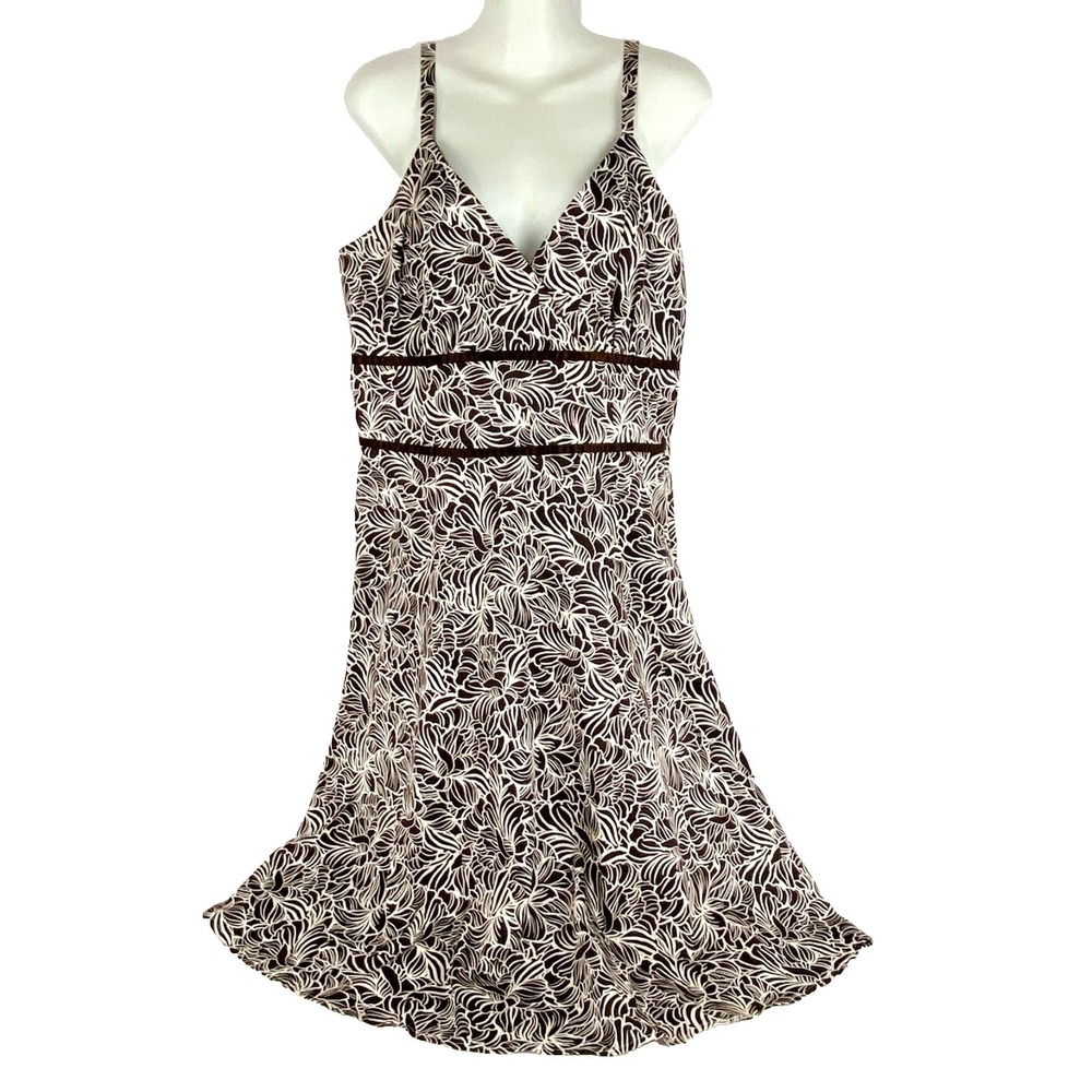 Breakin' Loose Dress Womens 12 White Dark Brown Fit & Flare Sundress Whimsigoth